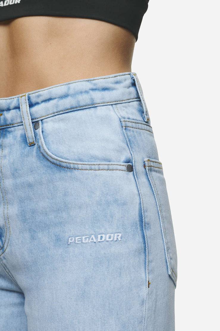 Pegador Lora Wide Leg Jeans Washed Light Blue Neueste Stile