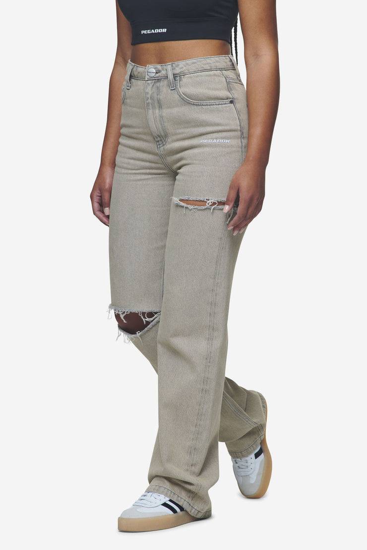 Pegador Romani Destroyed High Waist Jeans Washed Coast Sand Letzter Tag