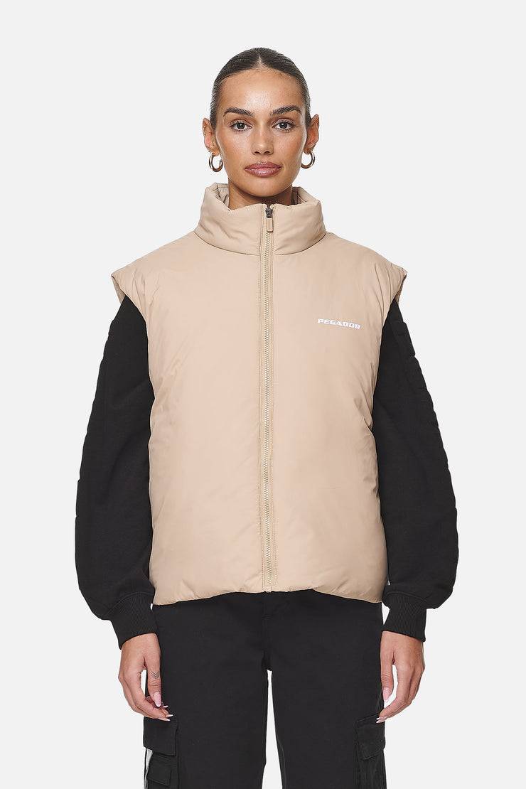 Pegador Wilton Cropped Oversized Vest Safari Sand Clearance-Verkauf