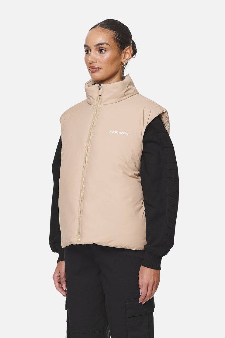 Pegador Wilton Cropped Oversized Vest Safari Sand Clearance-Verkauf