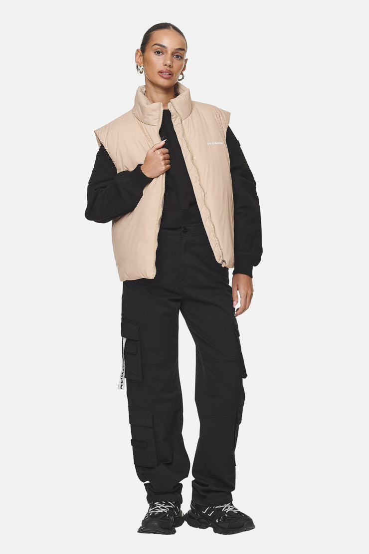 Pegador Wilton Cropped Oversized Vest Safari Sand Clearance-Verkauf