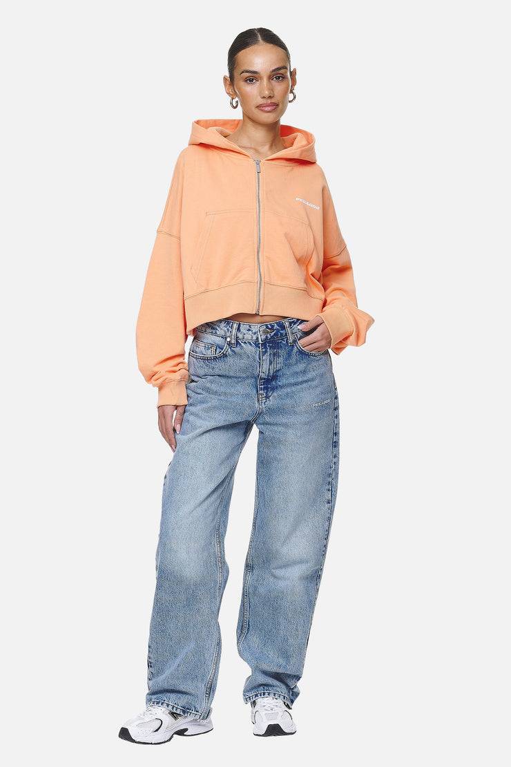Pegador Marla Cropped Zip Hoodie Washed Apricot White Gum zollfrei