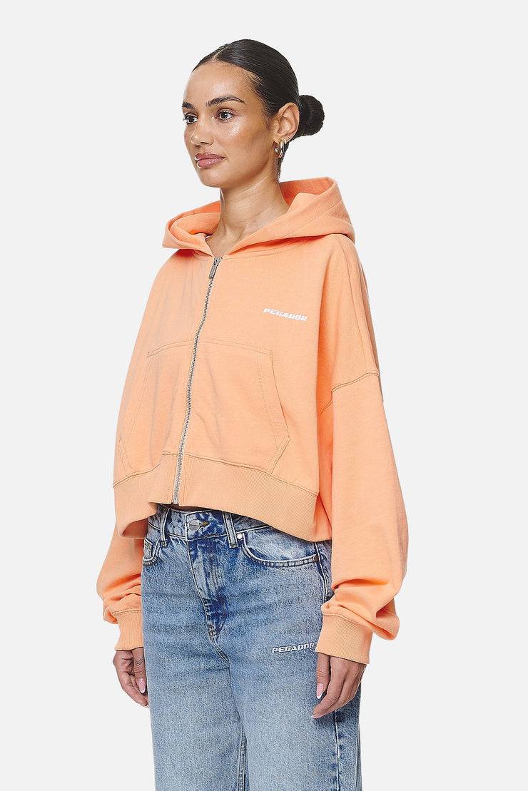 Pegador Marla Cropped Zip Hoodie Washed Apricot White Gum zollfrei