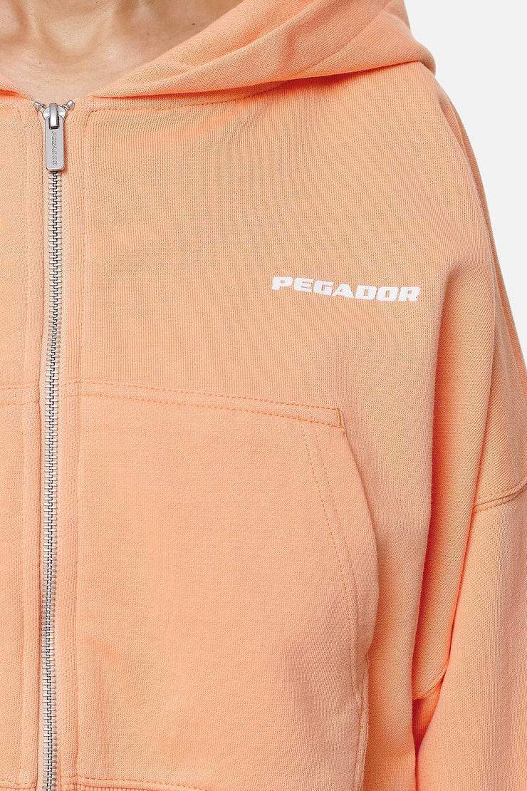 Pegador Marla Cropped Zip Hoodie Washed Apricot White Gum zollfrei