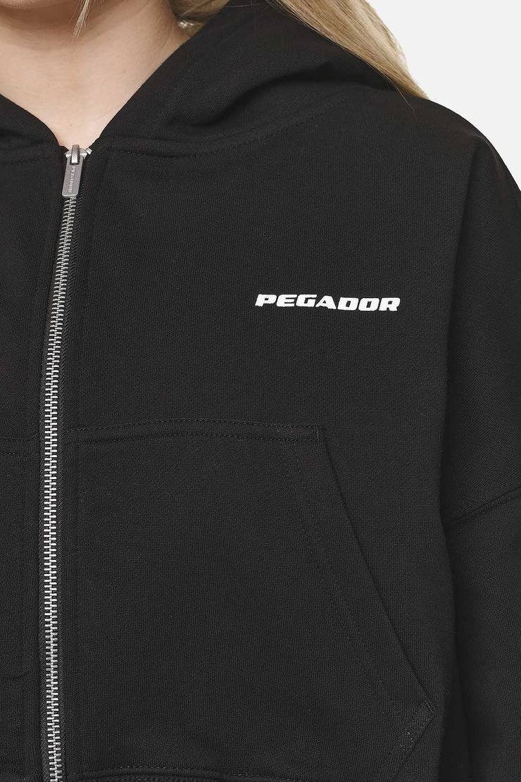 Pegador Marla Cropped Zip Hoodie Black White Gum Rabatte dieses Monats