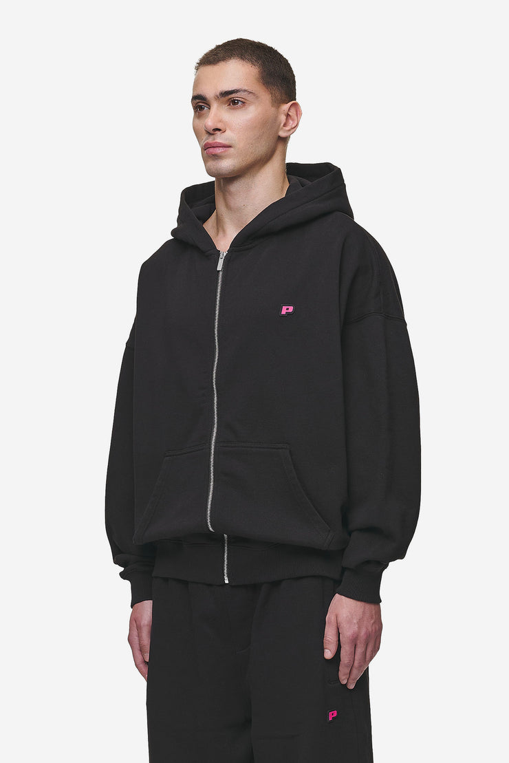 Pegador Leono Boxy Sweat Jacket Washed Black Virtual Pink Gum Angebote