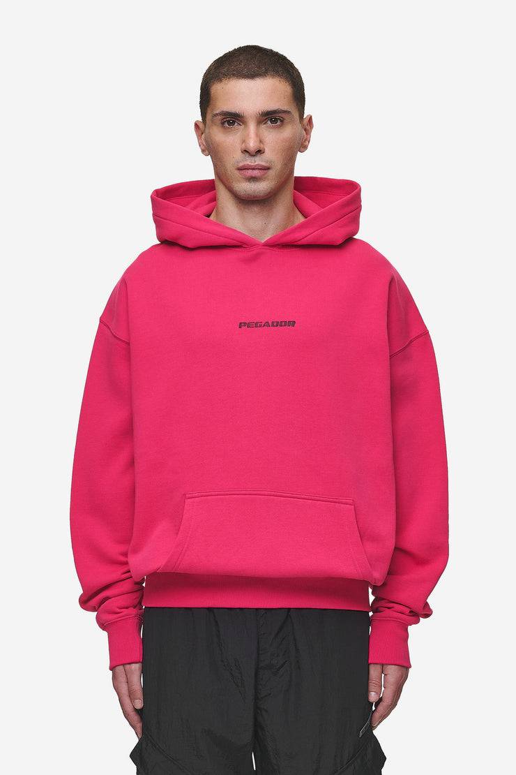 Pegador Colne Logo Oversized Hoodie Washed Virtual Pink Black Meist gekauft