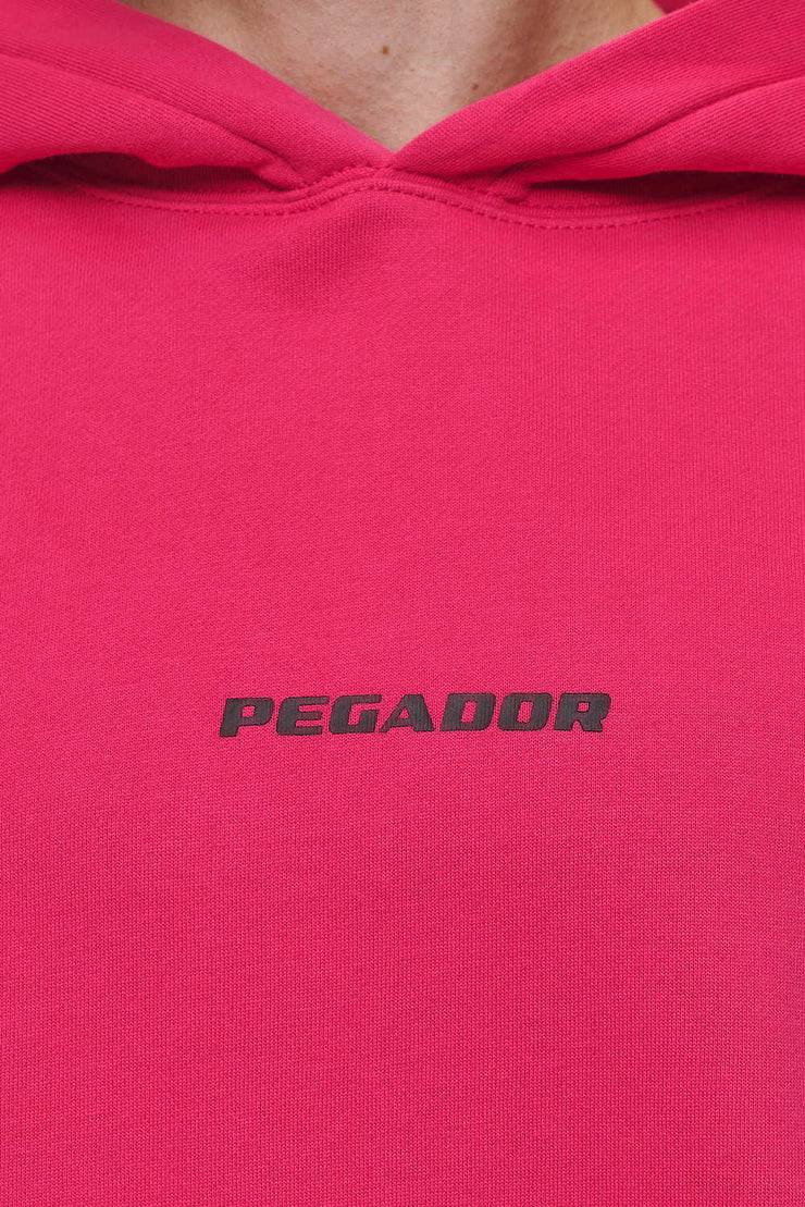 Pegador Colne Logo Oversized Hoodie Washed Virtual Pink Black Meist gekauft
