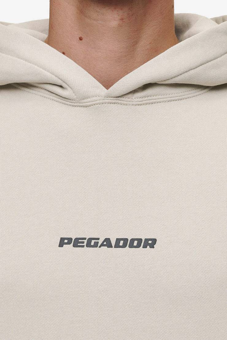 Pegador Colne Logo Oversized Hoodie Washed Light Beige Anthracite Blitzverkäufe