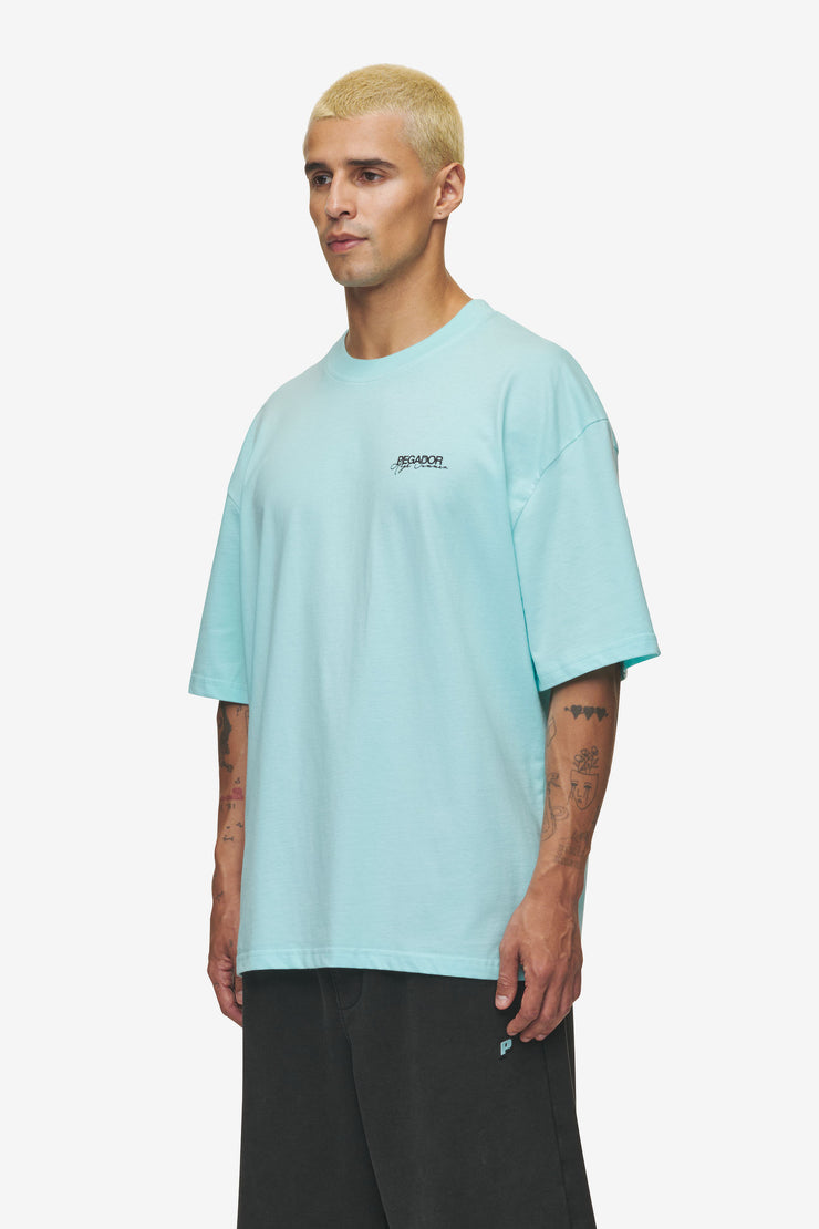 Pegador Patino Oversized Tee Washed Sky Blue Heißer Verkauf