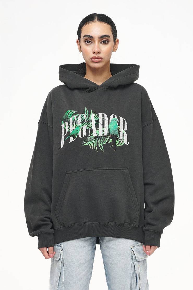 Pegador Palm Oversized Hoodie Vintage Washed Iron Grey Tiefpreis