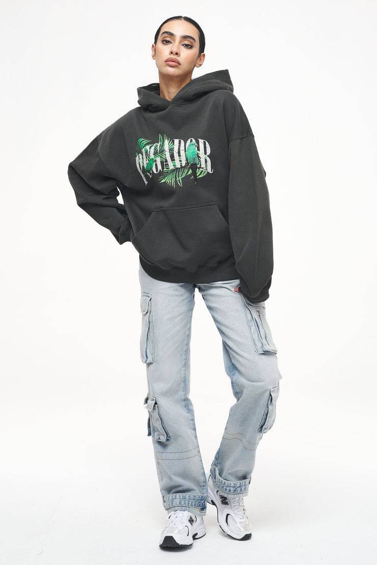 Pegador Palm Oversized Hoodie Vintage Washed Iron Grey Tiefpreis