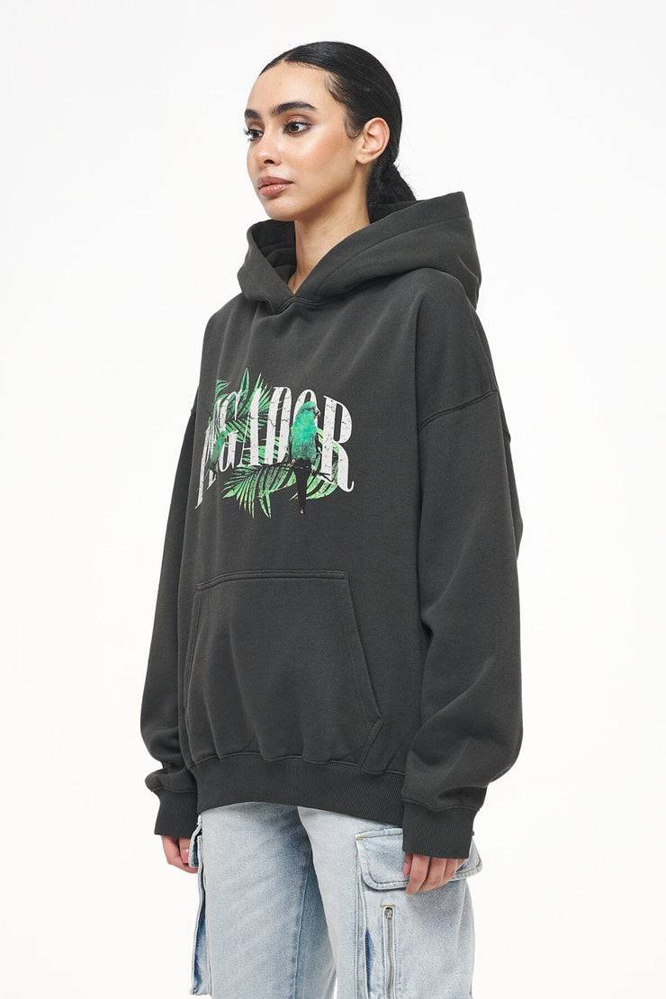 Pegador Palm Oversized Hoodie Vintage Washed Iron Grey Tiefpreis