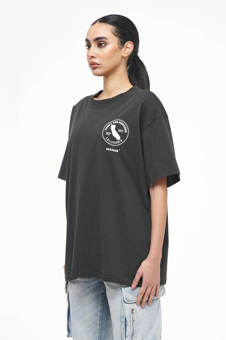 Pegador Jay Oversized Tee Vintage Washed Iron Grey Neueste Stile