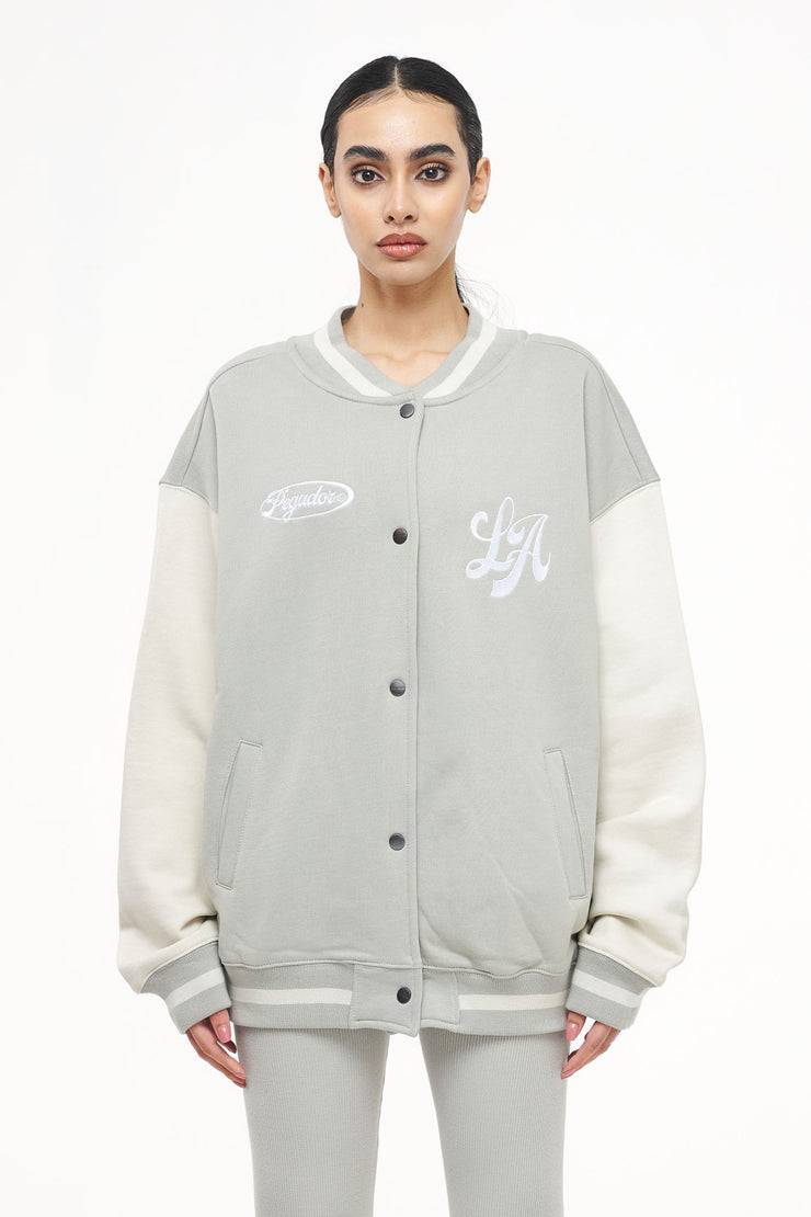 Pegador Dale Oversized Varsity Jacket Vintage Washed Quiet Gray Angels Cream Bis zu 65% Rabatt