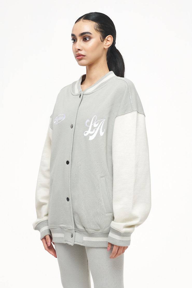 Pegador Dale Oversized Varsity Jacket Vintage Washed Quiet Gray Angels Cream Bis zu 65% Rabatt