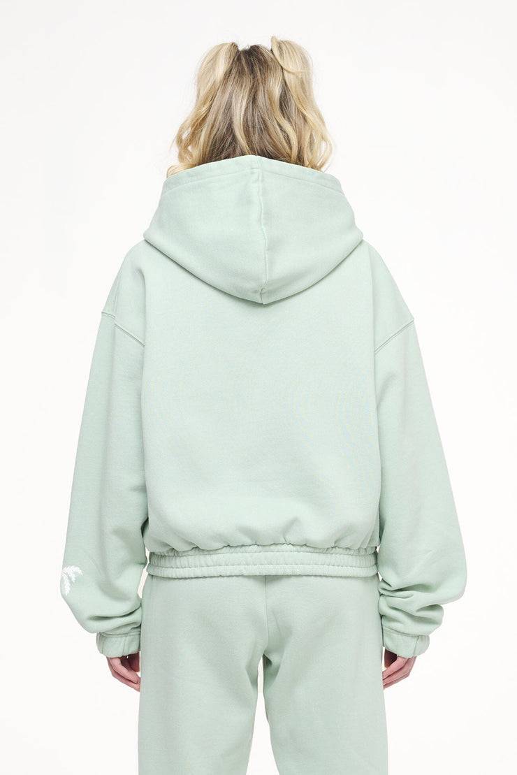 Pegador Hills Cropped Zip Hoodie Vintage Washed Milky Green Vierteljährliche Förderung
