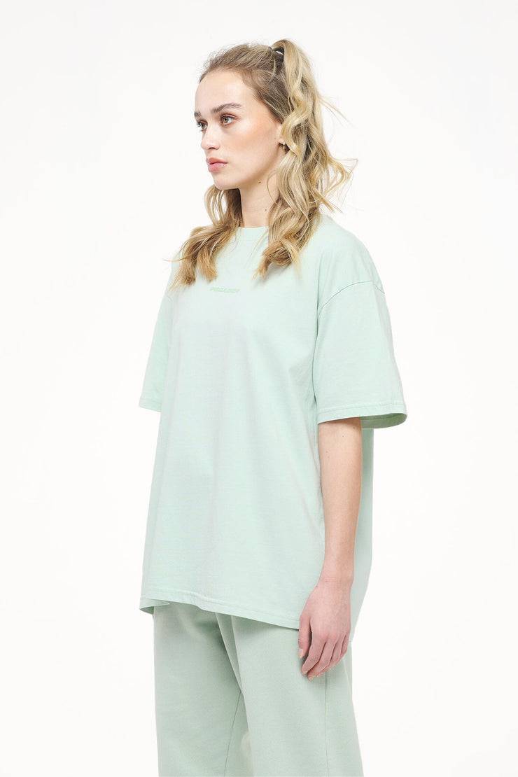 Pegador Beverly Logo Oversized Tee Vintage Washed Milky Green Gum Fabrikladen