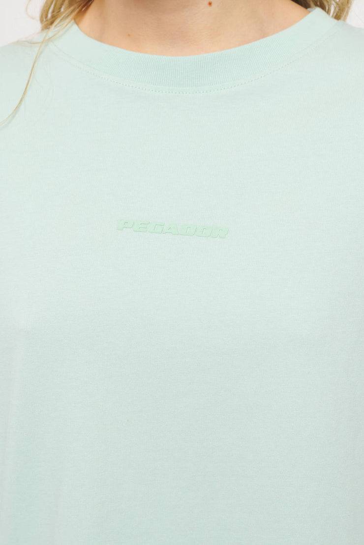 Pegador Beverly Logo Oversized Tee Vintage Washed Milky Green Gum Fabrikladen
