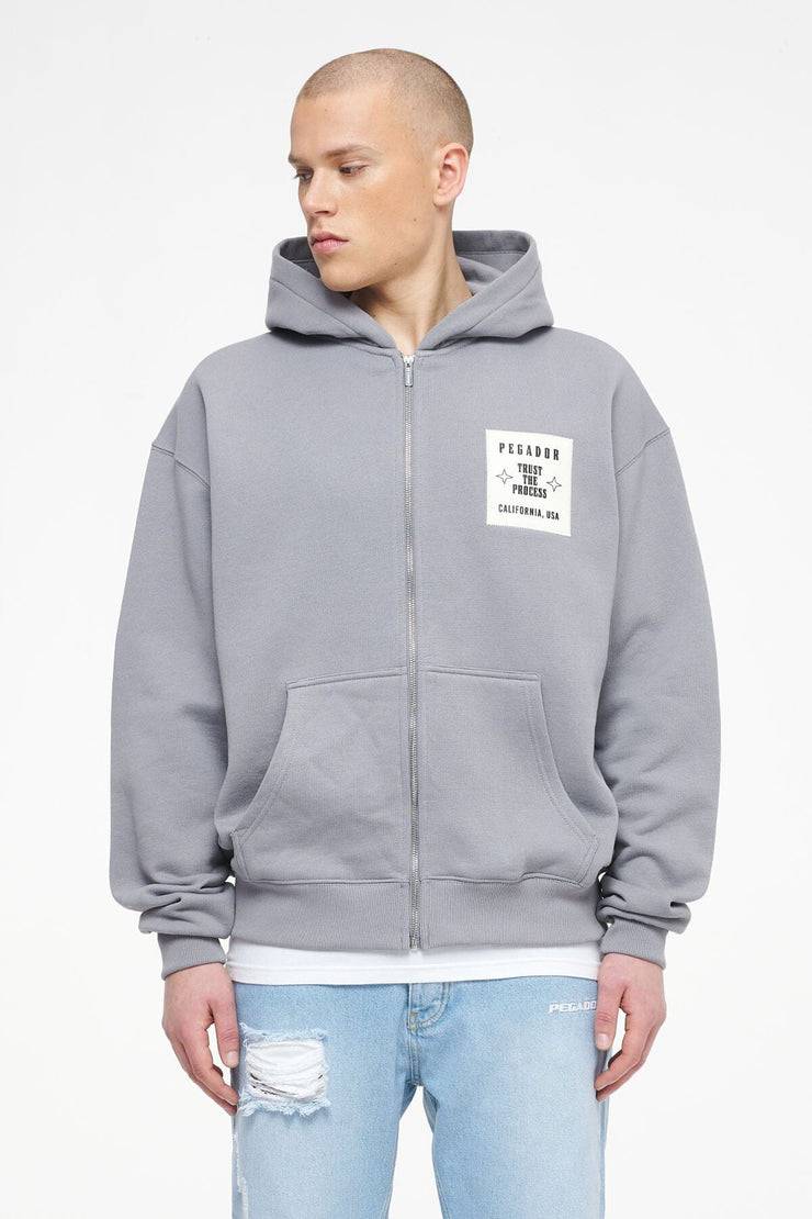 Pegador Salal Oversized Sweat Jacket Vintage Washed Dusk Grey 2025