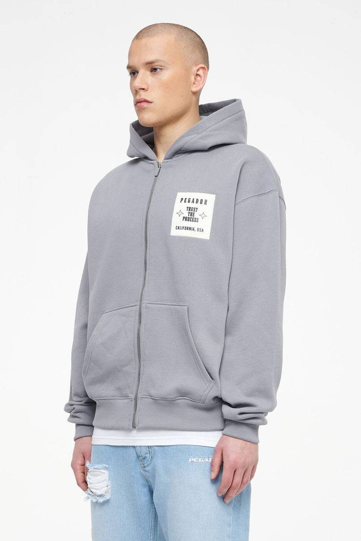 Pegador Salal Oversized Sweat Jacket Vintage Washed Dusk Grey 2025