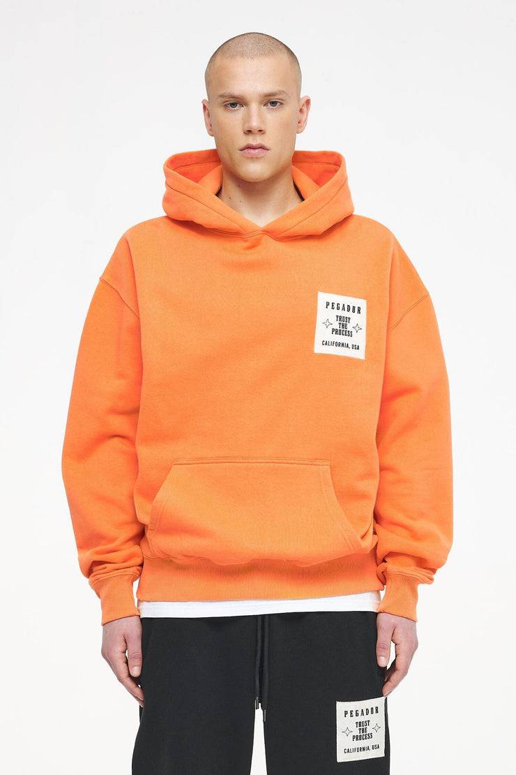 Pegador Salal Oversized Hoodie Vintage Washed Sunrise Orange Auslauf