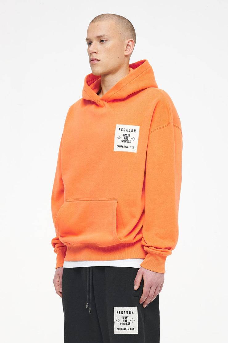 Pegador Salal Oversized Hoodie Vintage Washed Sunrise Orange Auslauf