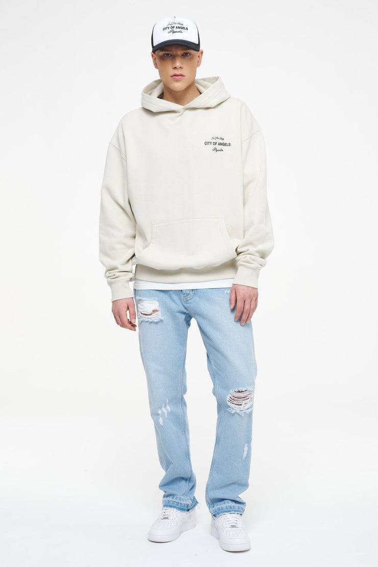 Pegador Wallace Oversized Hoodie Vintage Washed Angels Cream im Angebot