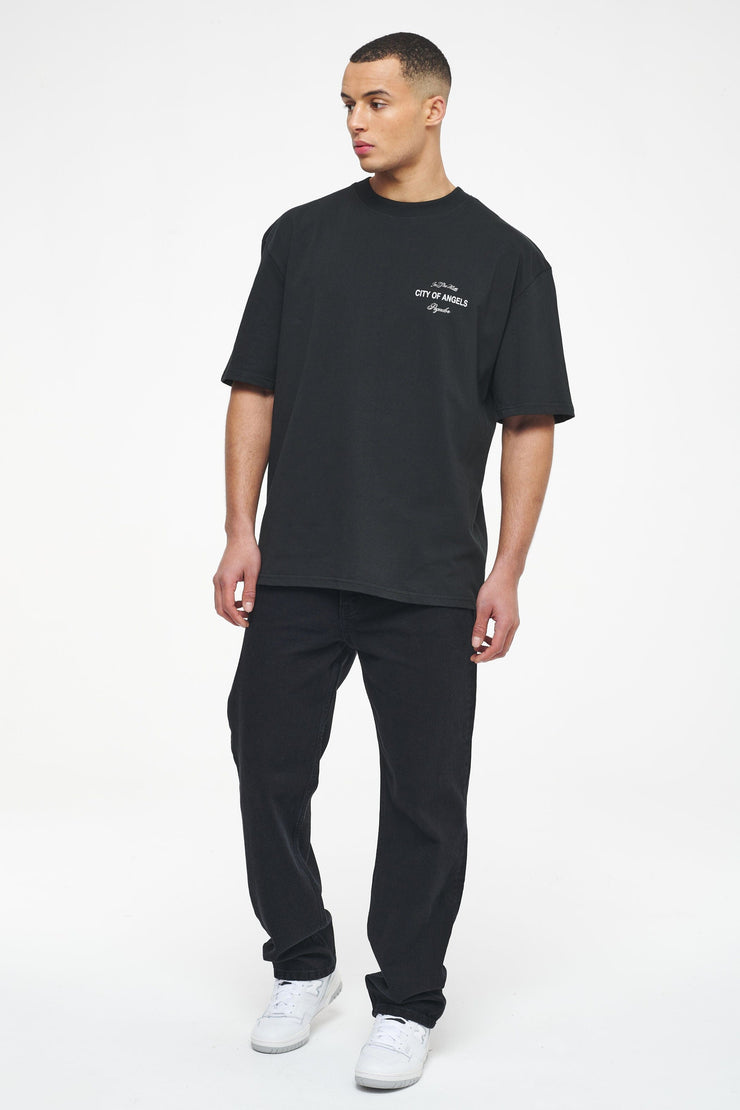 Pegador Wallace Oversized Tee Vintage Washed Black Ink Schlussverkauf