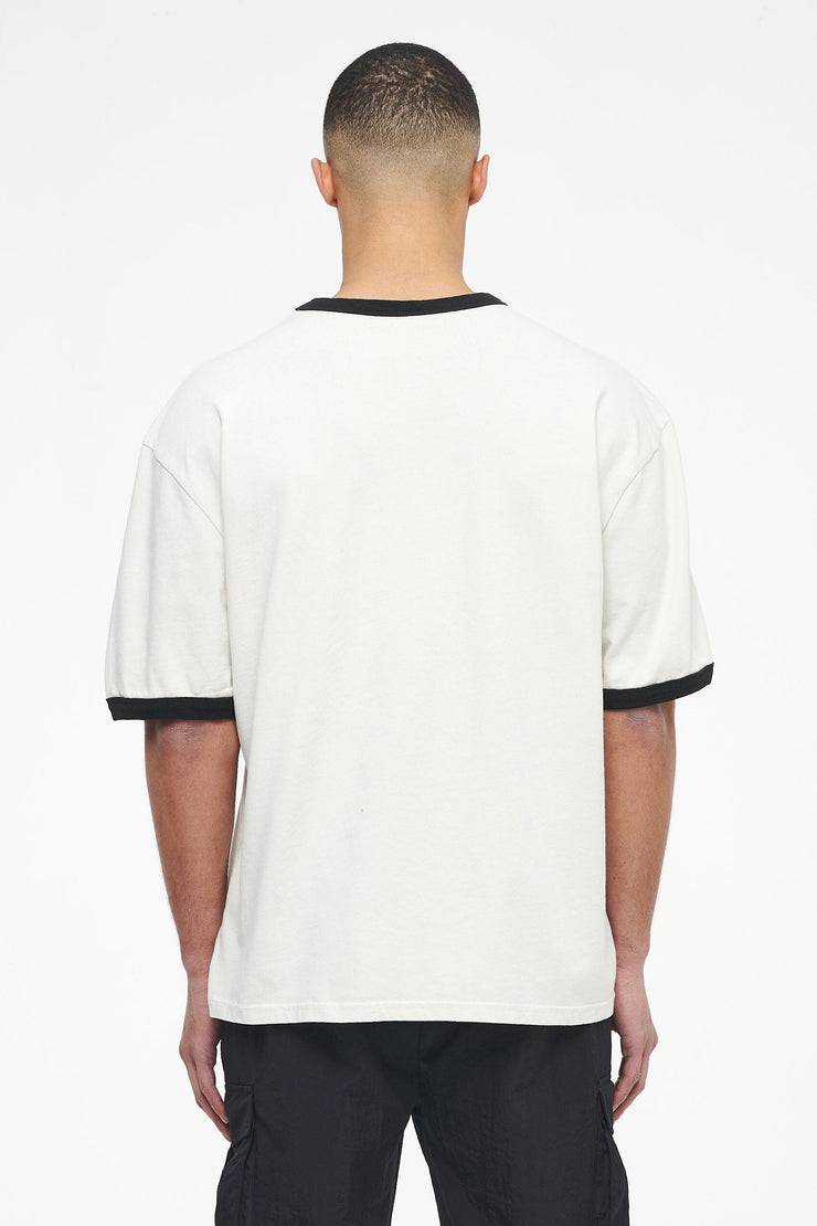 Pegador Trounce Oversized Ringer Tee Vintage Washed Angels Cream Black Ink Fabrikverkauf