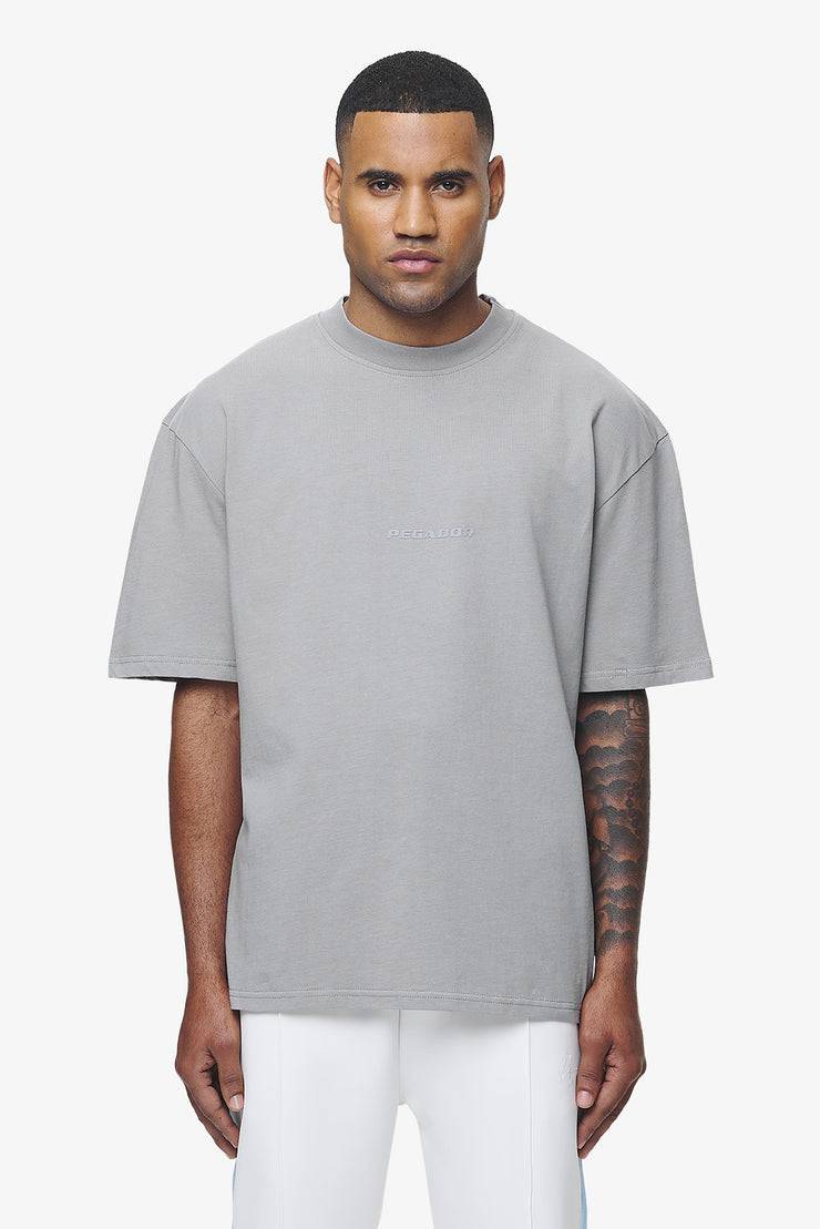 Pegador Colne Logo Oversized Tee Vintage Washed Dusk Grey Gum Begrenztes Angebot