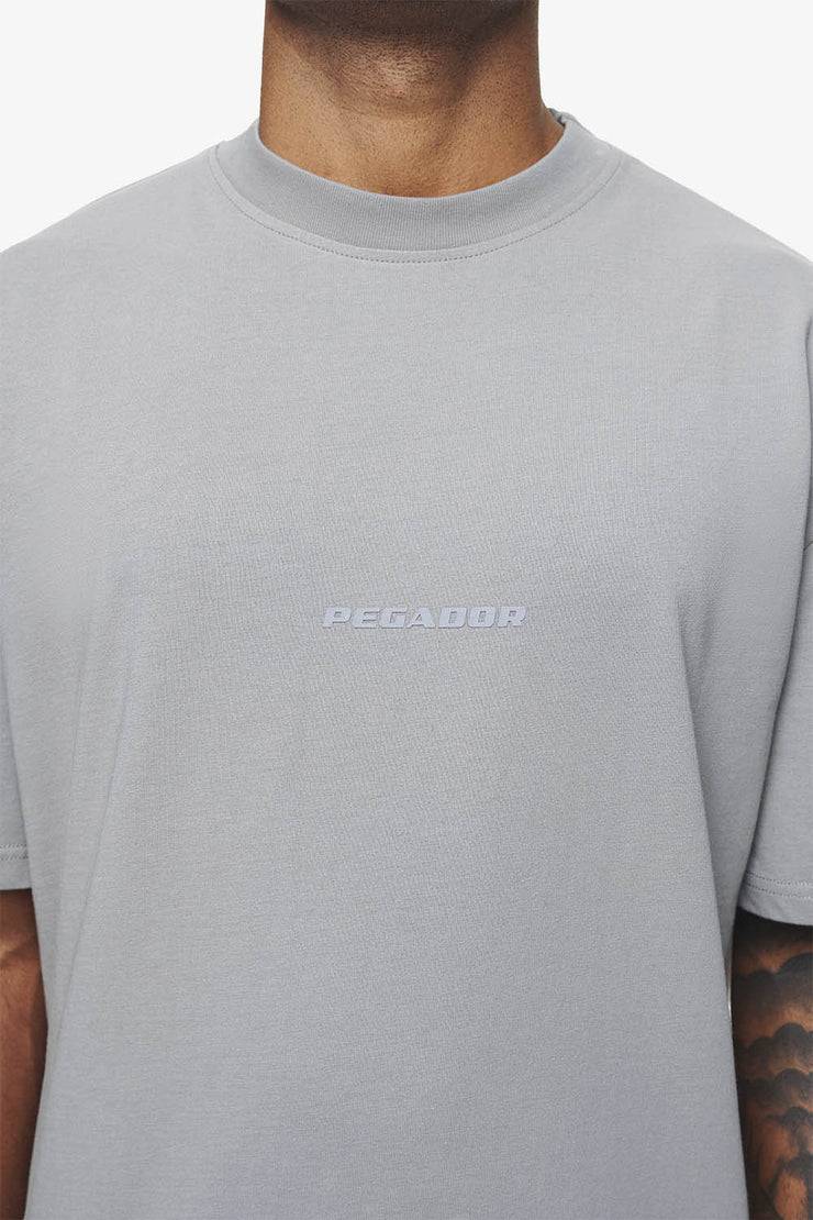 Pegador Colne Logo Oversized Tee Vintage Washed Dusk Grey Gum Begrenztes Angebot