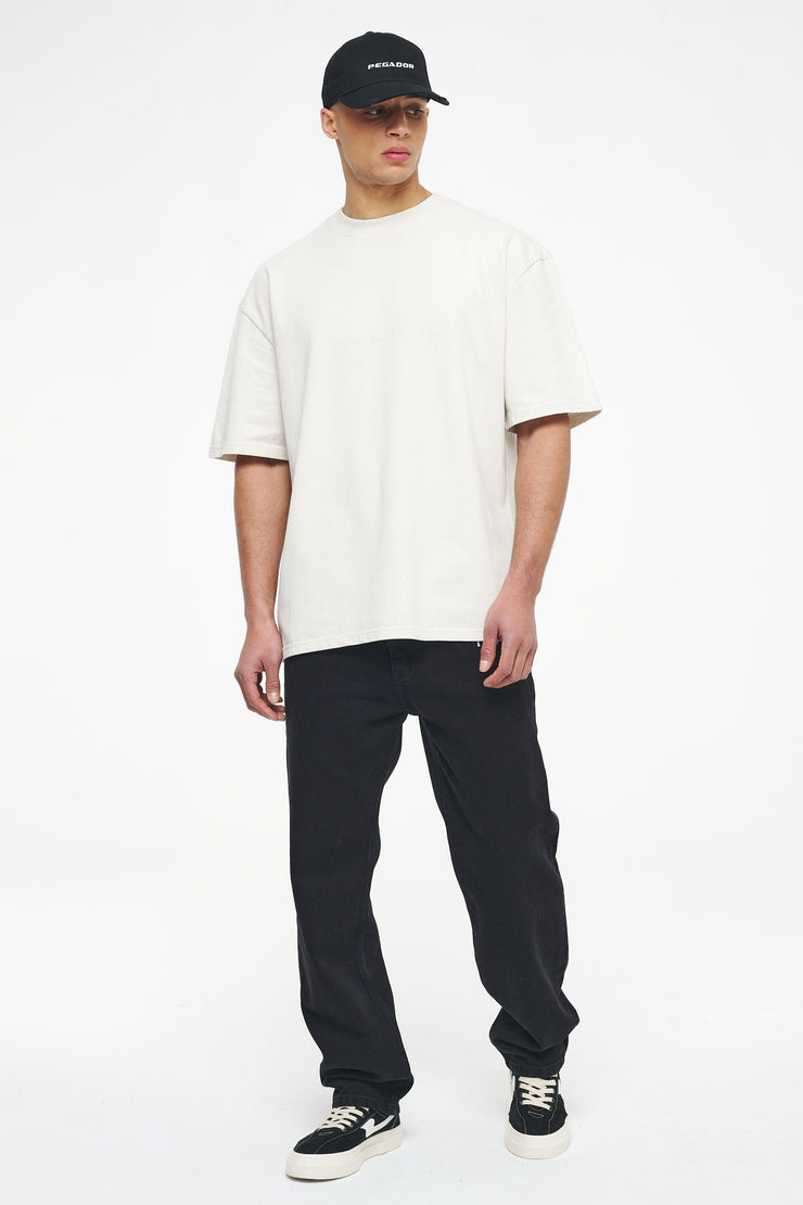 Pegador Colne Logo Oversized Tee Vintage Washed Angels Cream Gum Online Shopping