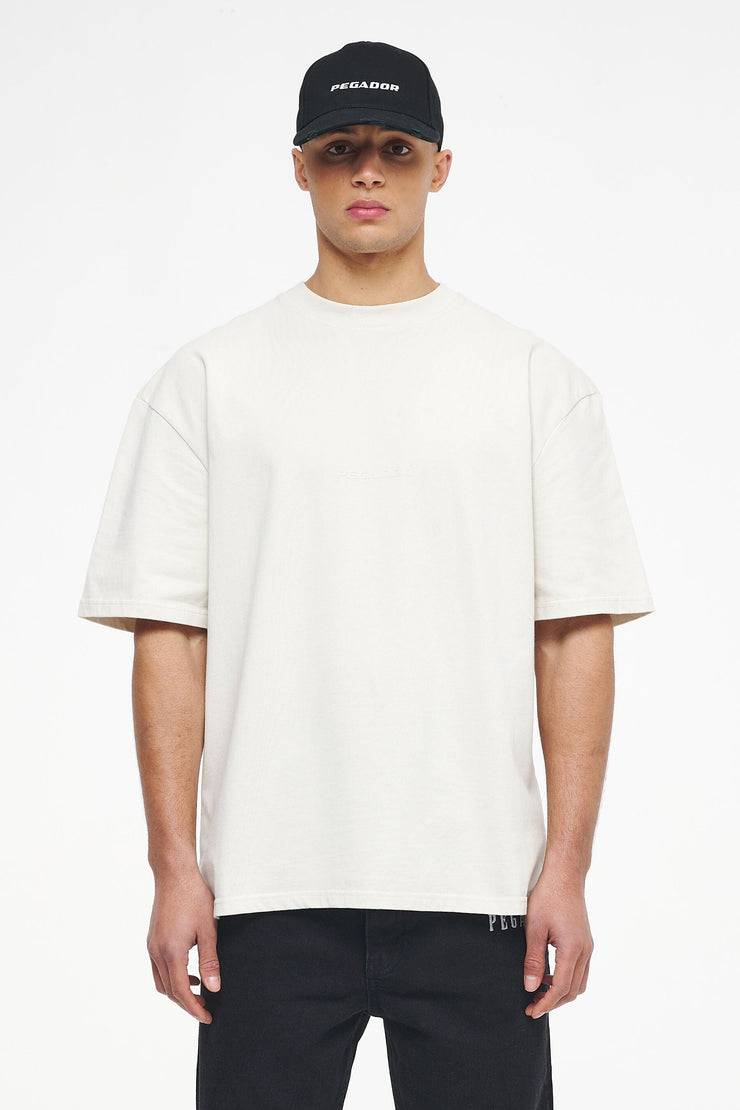 Pegador Colne Logo Oversized Tee Vintage Washed Angels Cream Gum Online Shopping