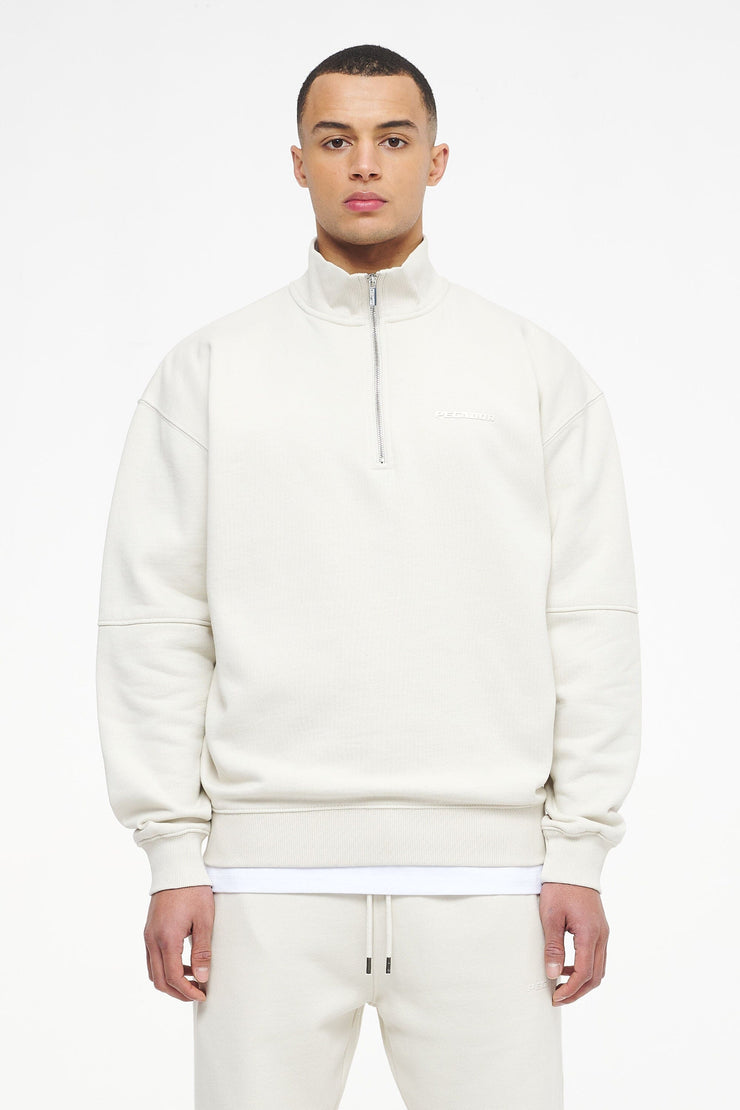 Pegador Logo Oversized Halfzip Sweater Vintage Washed Angels Cream Gum Exklusivangebot