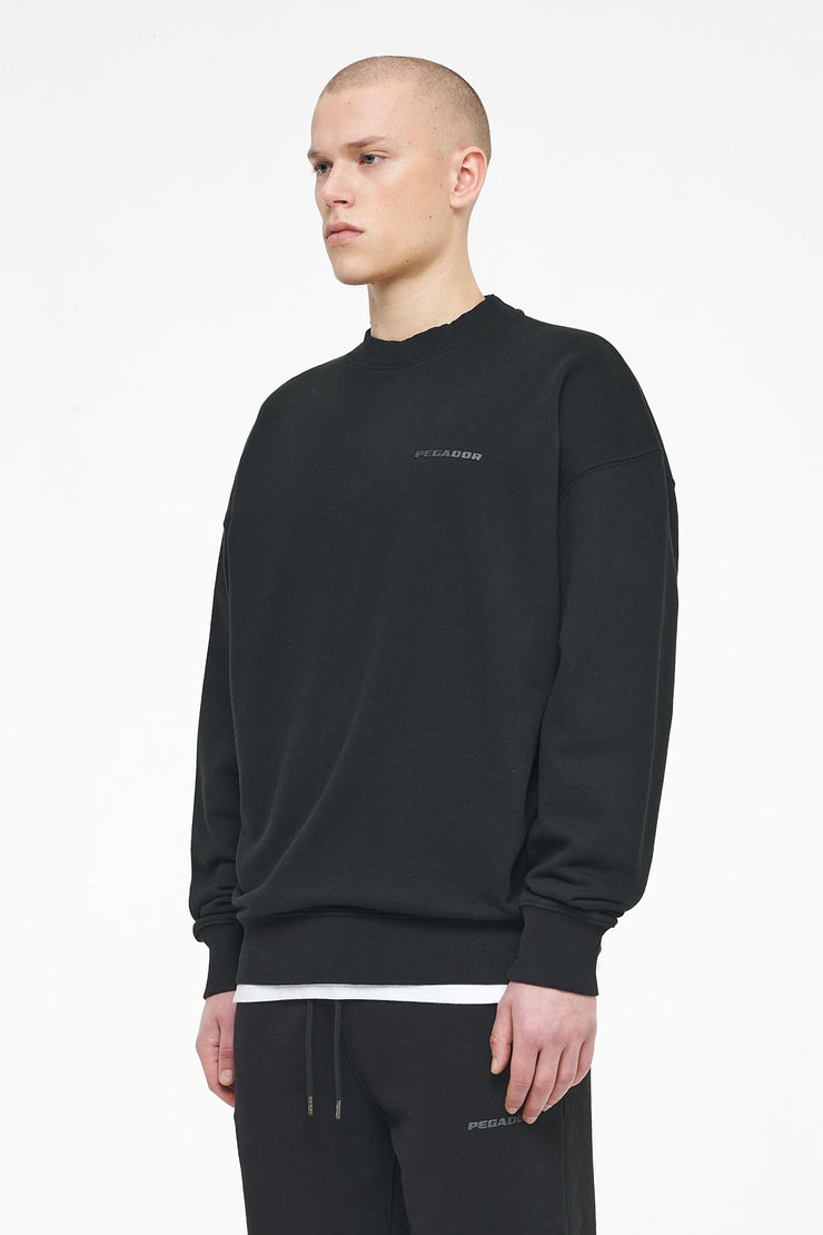 Pegador Logo Oversized Sweater Vintage Washed Black Ink Gum Cyber Monday
