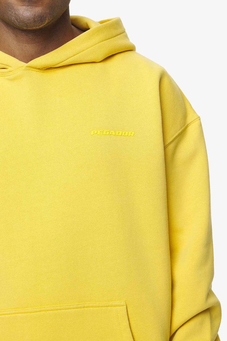 Pegador Logo Oversized Hoodie Vintage Washed Solar Yellow Gum Weihnachtsangebot