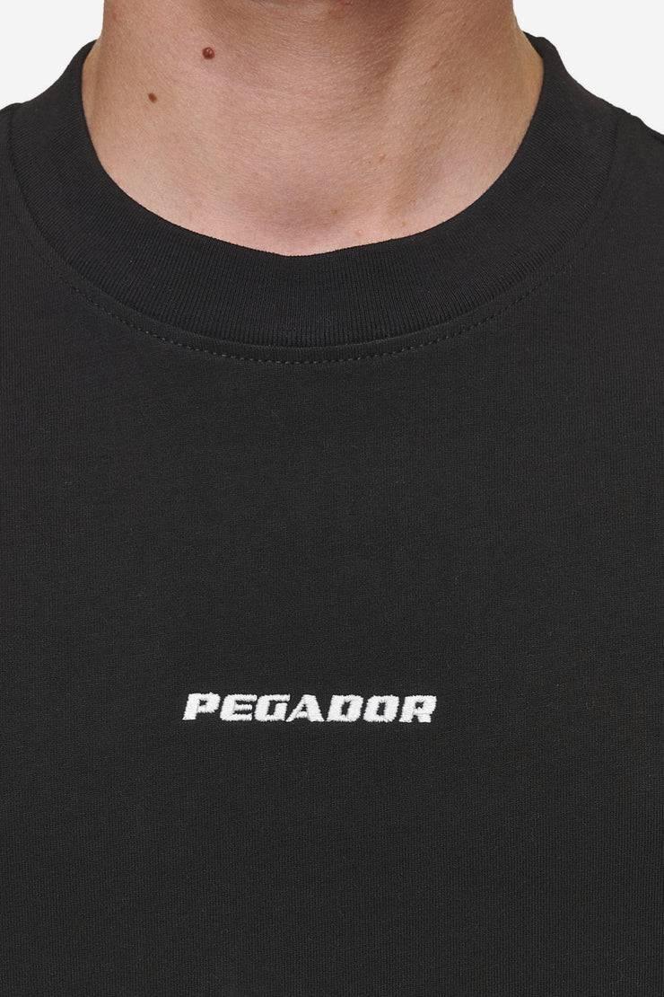 Pegador Logo Boxy Tee Washed Black Neueste Mode