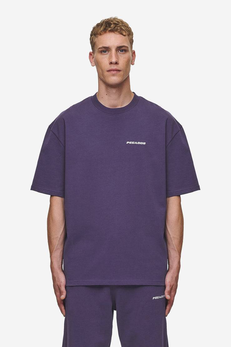 Pegador Logo Oversized Tee Washed Deep Purple Zeitlich begrenztes Angebot