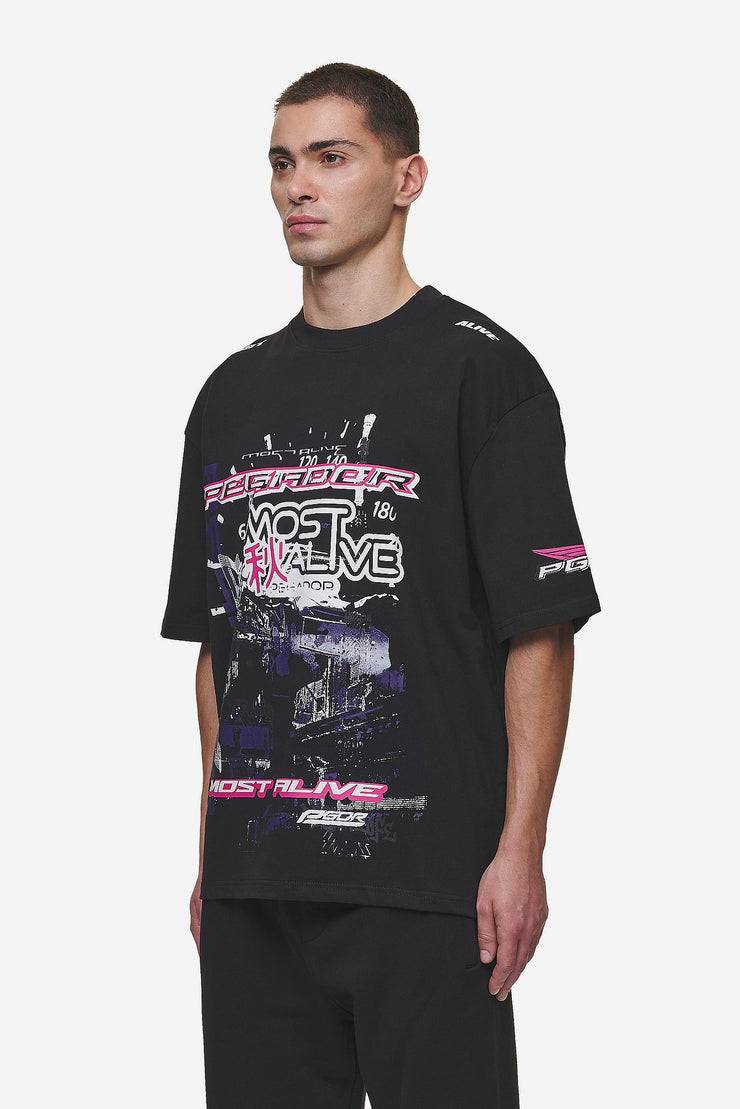 Pegador Saxon Oversized Tee Washed Black Riesige Ersparnisse