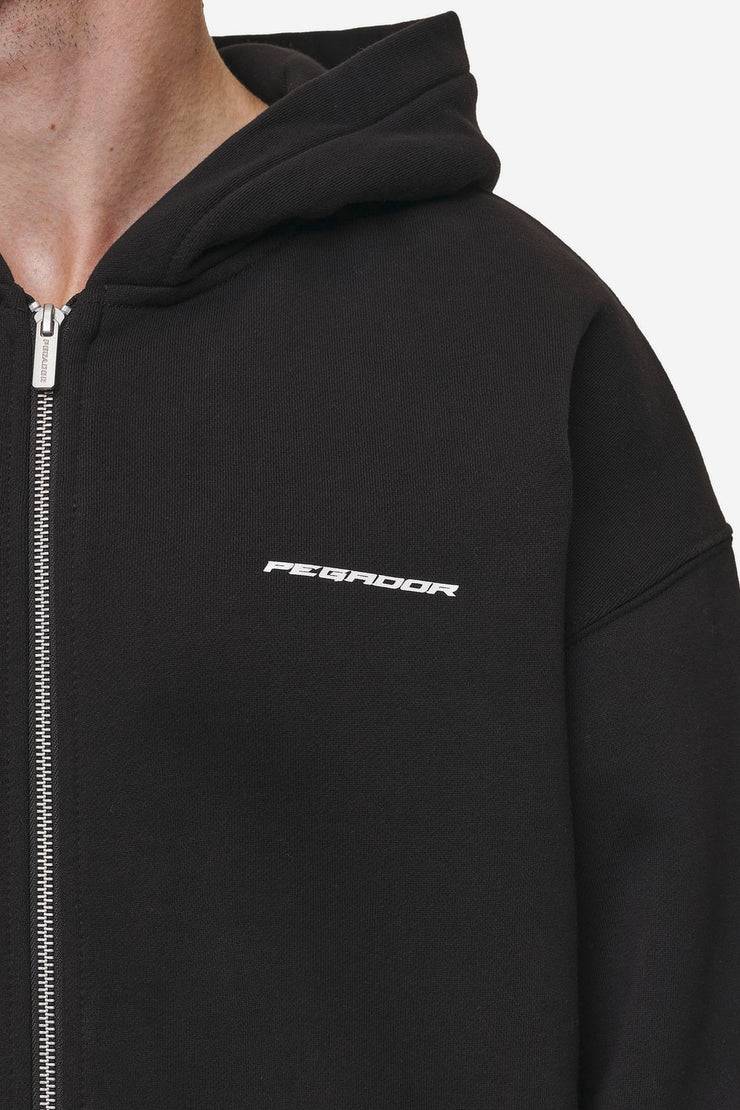 Pegador Charles Oversized Sweat Jacket Washed Black Discount Store für neue Produkte
