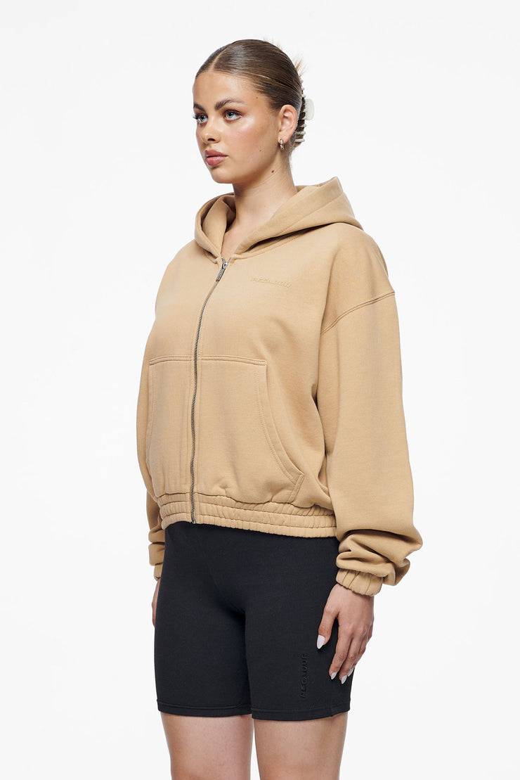 Pegador Valinda Cropped Zip Hoodie Vintage Washed Espresso Gum Riesige Rabatte