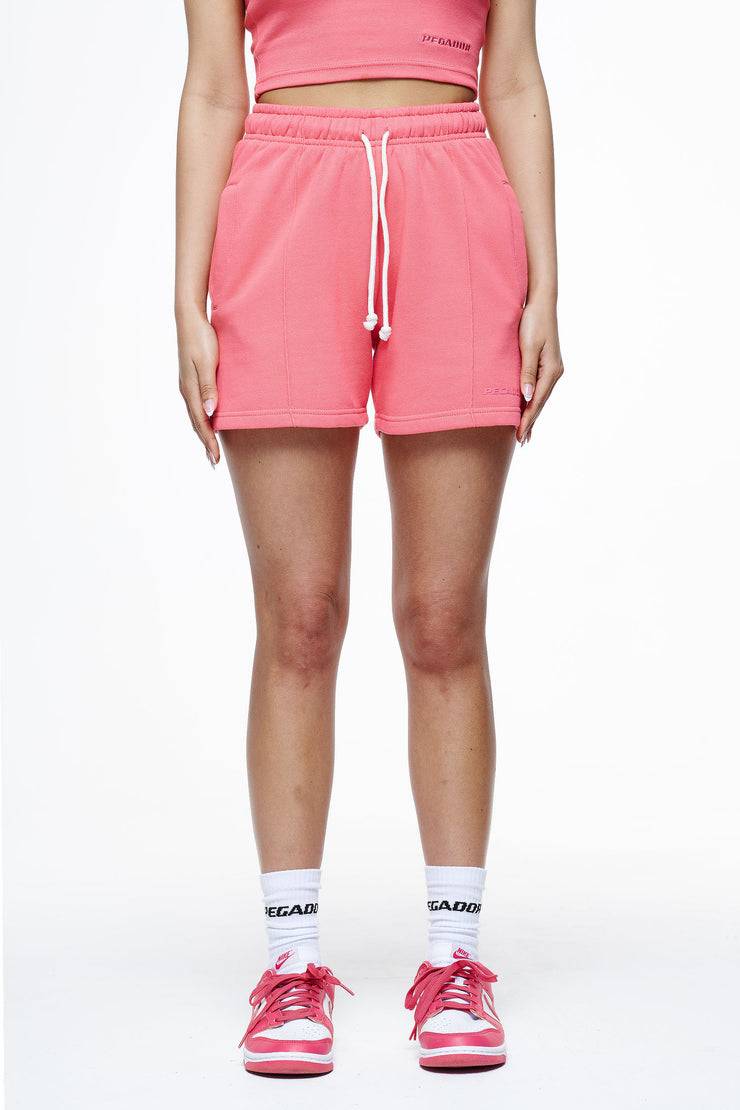 Pegador Umbria High Waisted Shorts Vintage Washed Strawberry Gum Clearance-Verkauf