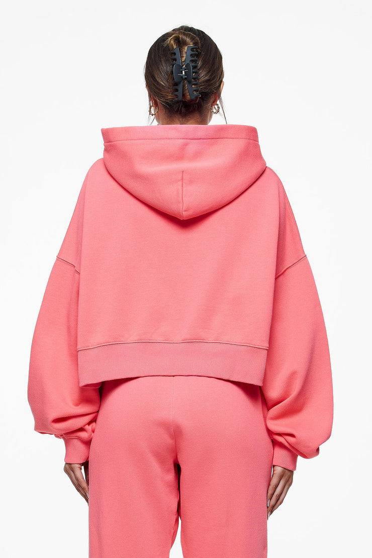 Pegador Salita Oversized Cropped Hoodie Vintage Washed Strawberry Gum Rabatte dieses Monats