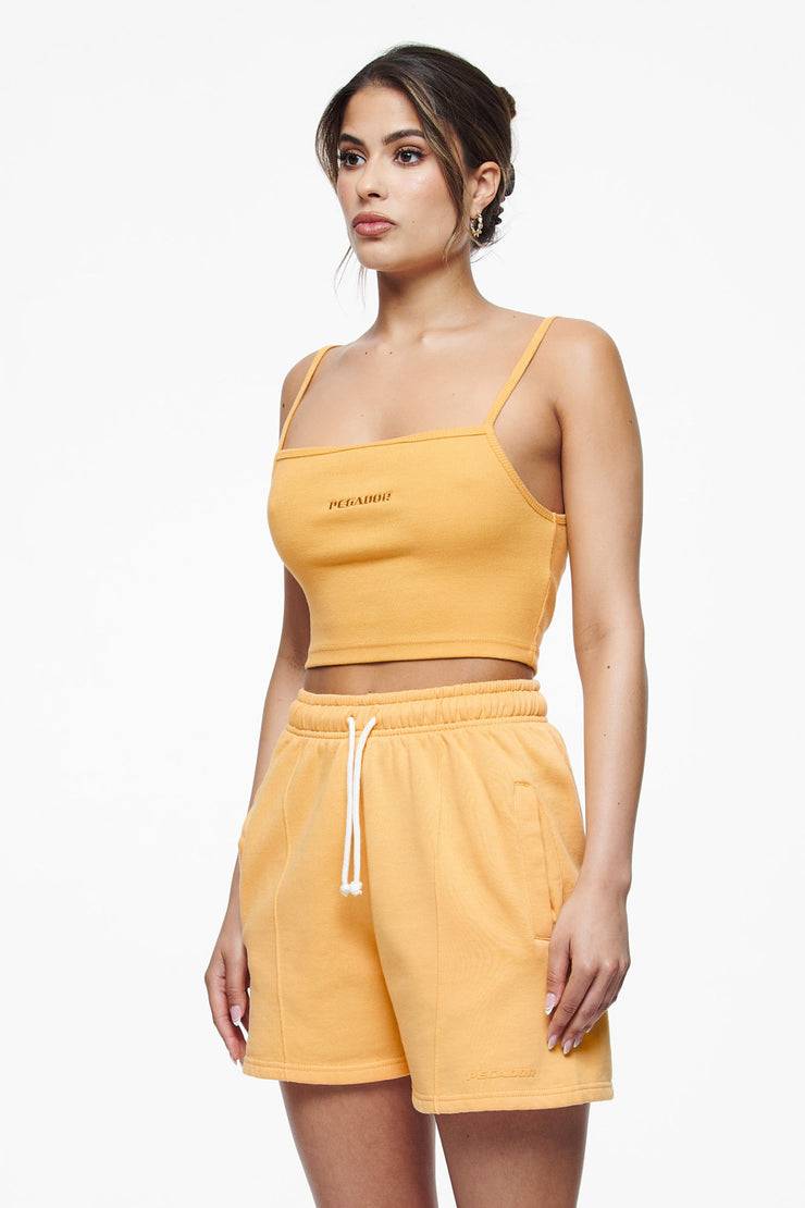 Pegador Ruby Rib Crop Top Vintage Washed Golden Sun Auslauf
