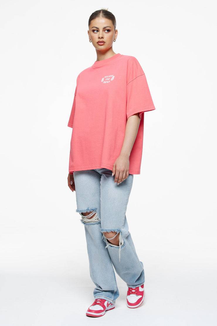 Pegador Roma Heavy Oversized Tee Vintage Washed Strawberry im Angebot