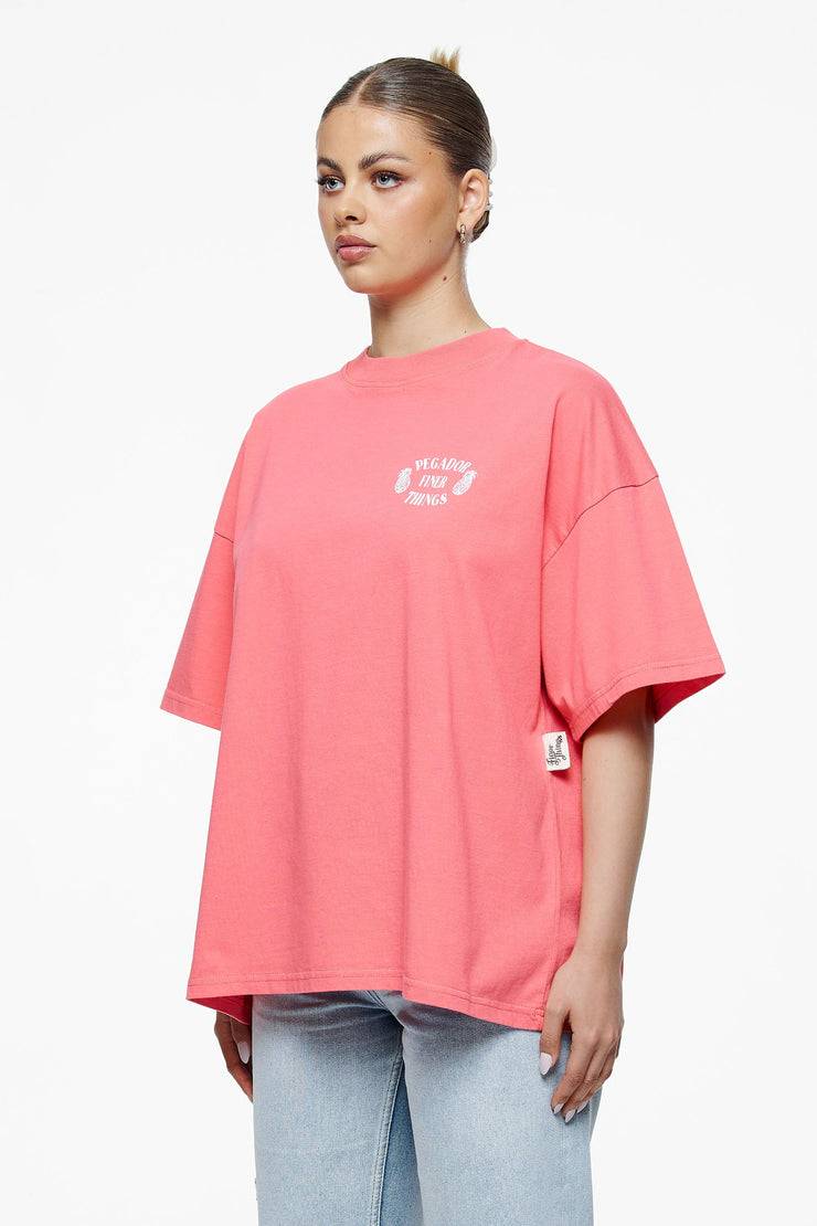 Pegador Roma Heavy Oversized Tee Vintage Washed Strawberry im Angebot