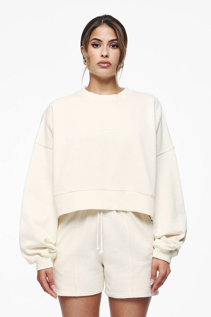 Pegador Londa Cropped Oversized Sweater Vintage Washed Unbleached Gum Fabrikverkauf
