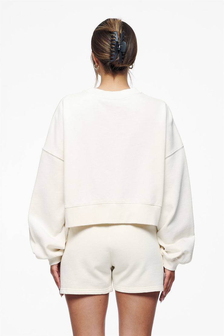 Pegador Londa Cropped Oversized Sweater Vintage Washed Unbleached Gum Fabrikverkauf