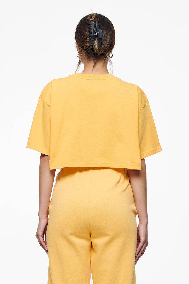 Pegador Layla Oversized Cropped Tee Vintage Washed Golden Sun Gum Limitierter Zeitrabatt